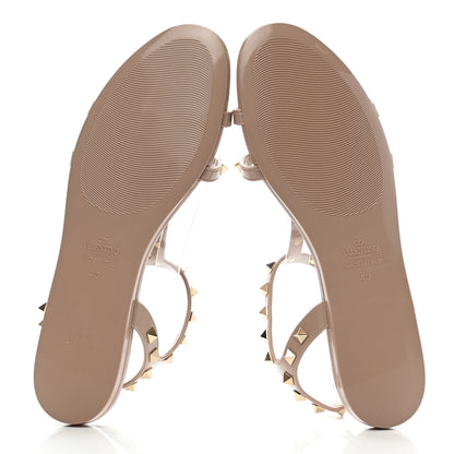 Valentino Garavani PVC Jelly Rockstud Caged Sandals 40 Poudre 5 of 7