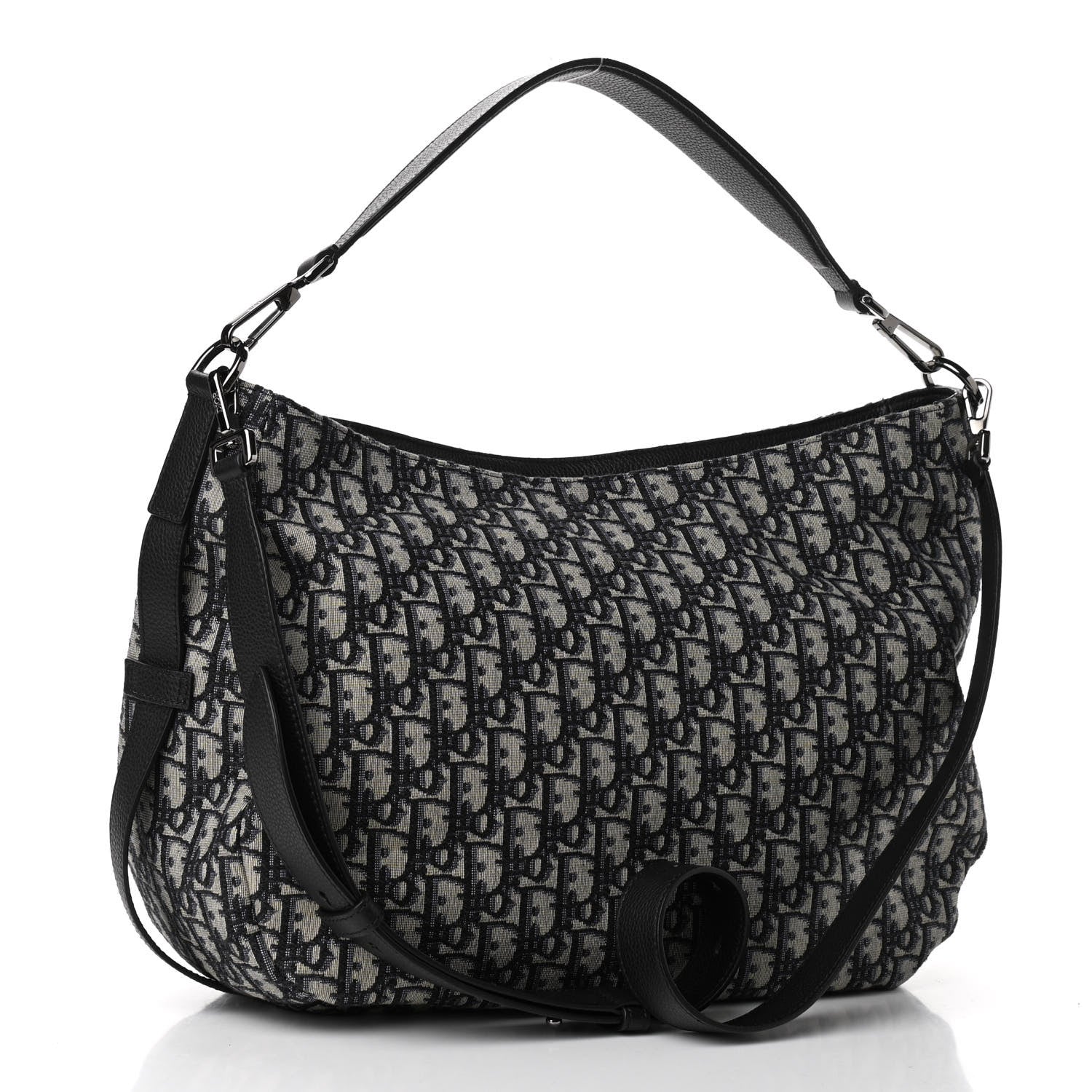 Christian Dior Oblique Soft Saddle Bag Beige Black 3 of 10