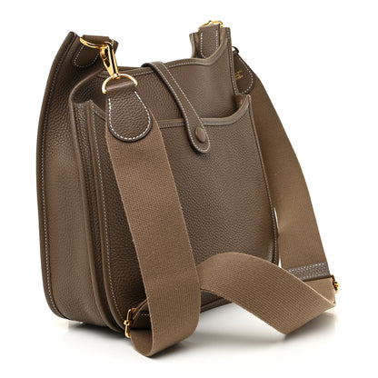 Hermes Taurillon Clemence Evelyne III PM Etoupe 3 of 11