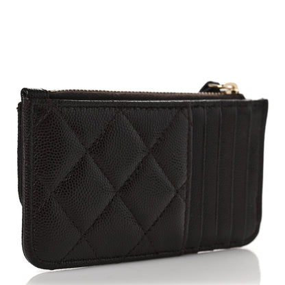 Chanel Caviar Quilted Flap Zip Card Holder Dark Brown 3 of 8