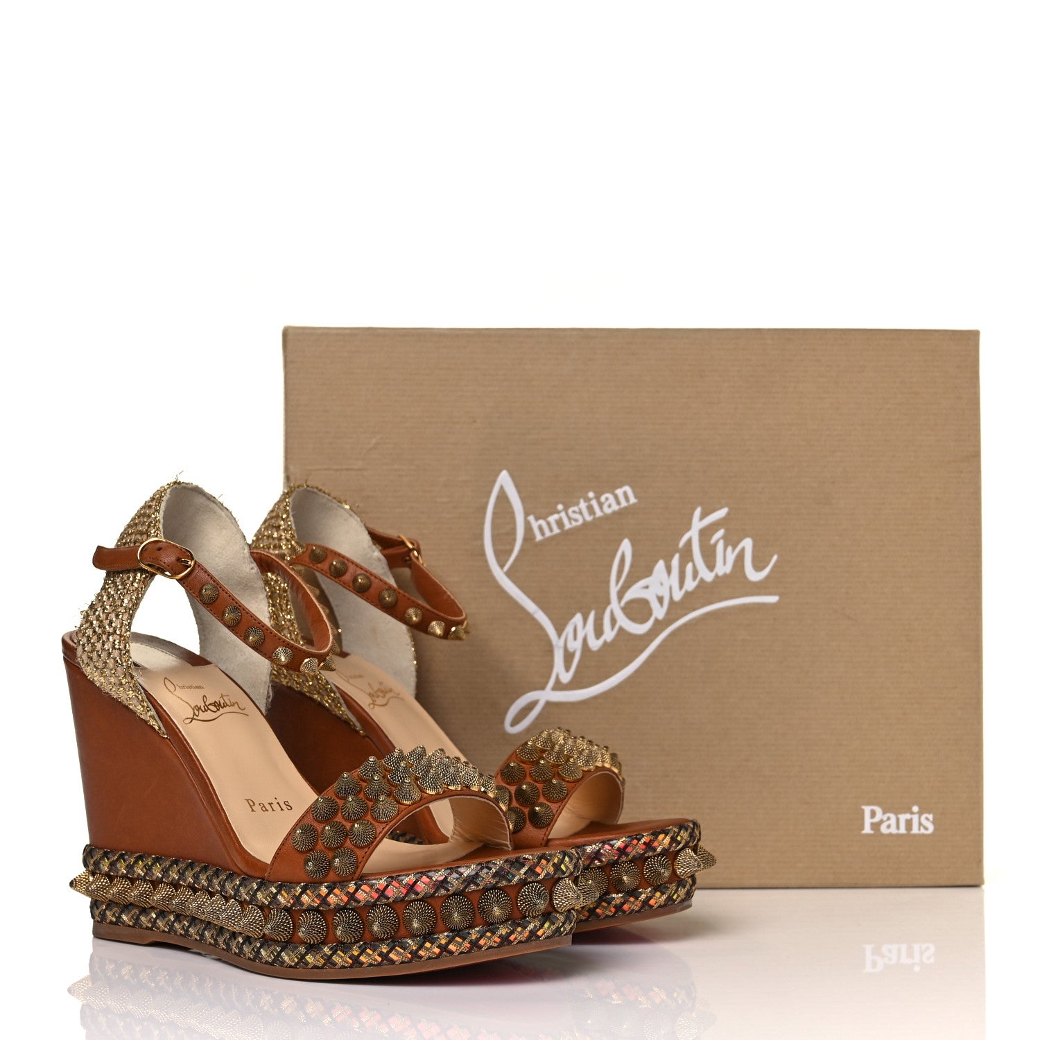Christian Louboutin Calfskin Cordorella 110 Wedge Sandals 36 Version Cuoio 8 of 8