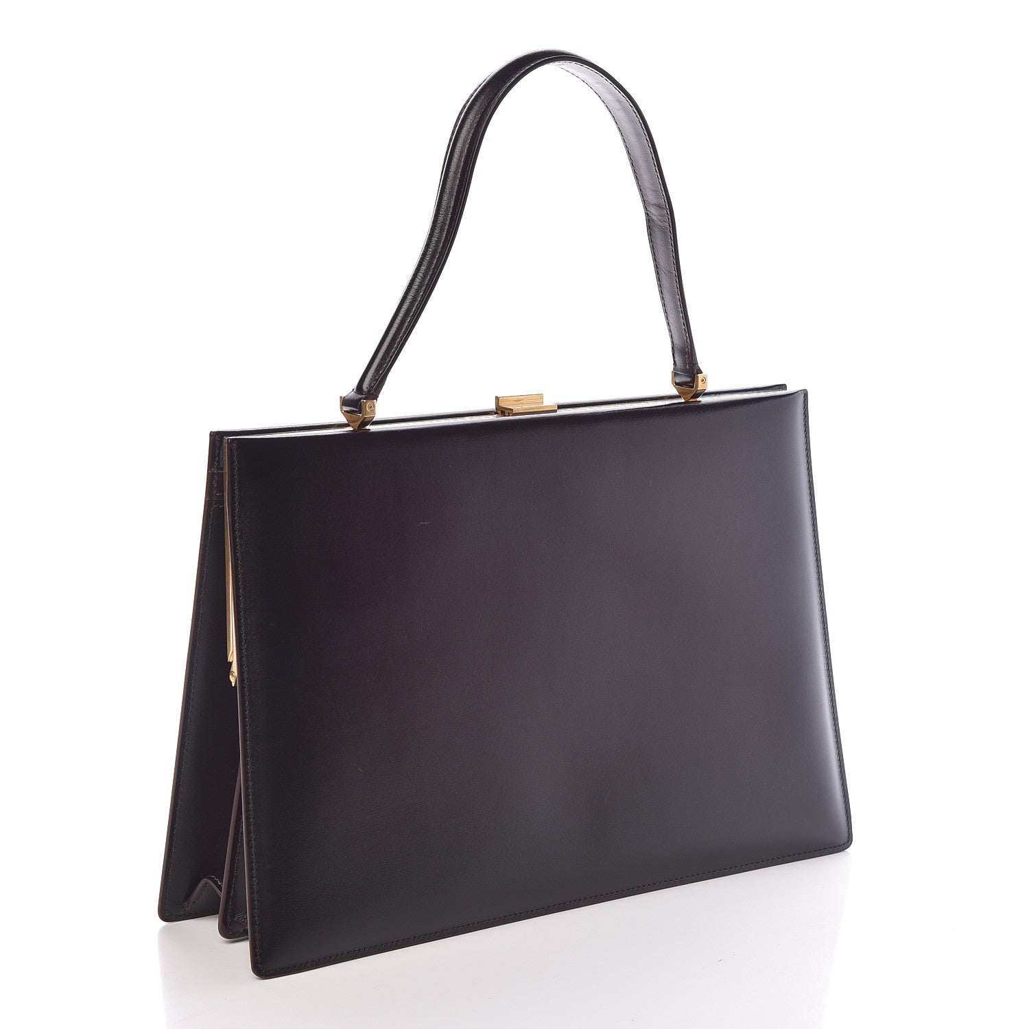Celine Patina Box Calfskin Medium Clasp Bag Velvet 3 of 8