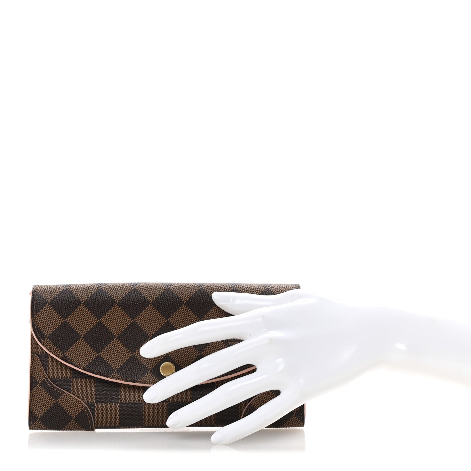 Louis Vuitton Damier Ebene Caissa Wallet Rose Ballerine 2 of 6