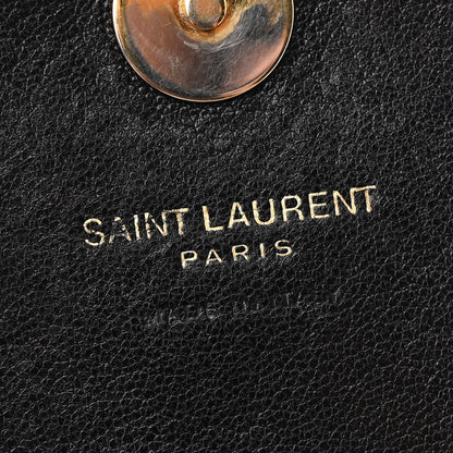 Saint Laurent Sheepskin Matelasse Chevron Monogram College Chain Wallet Black 6 of 11