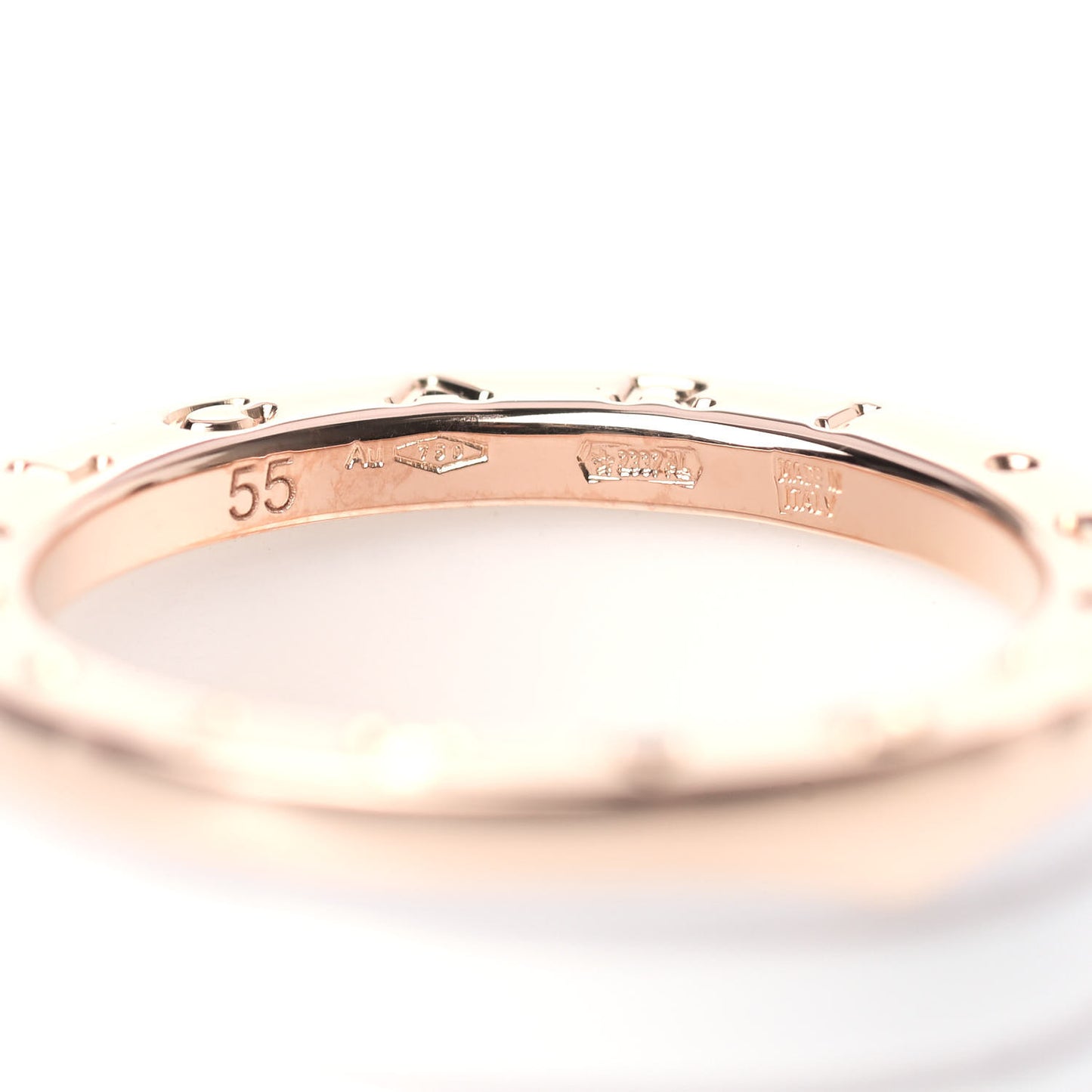 18K Rose Gold White Ceramic B.Zero1 Four-Band Ring 55 7.25