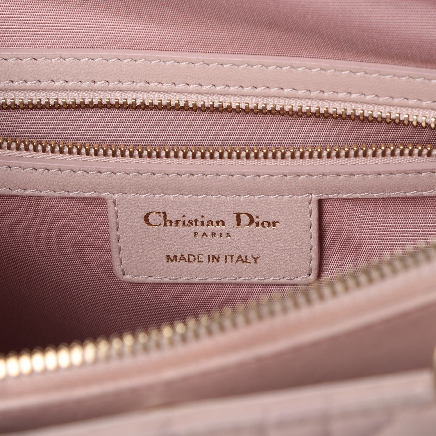 Christian Dior Lambskin Cannage Small Dior Soft Zipped Shopping Tote Light Pink 6 of 8