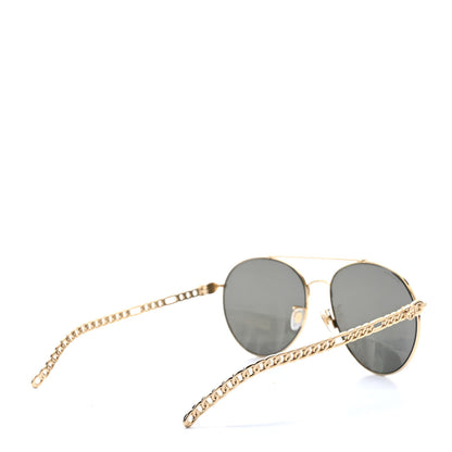 Gucci Aviator Charm Chain Sunglasses GG0725S Black 4 of 10