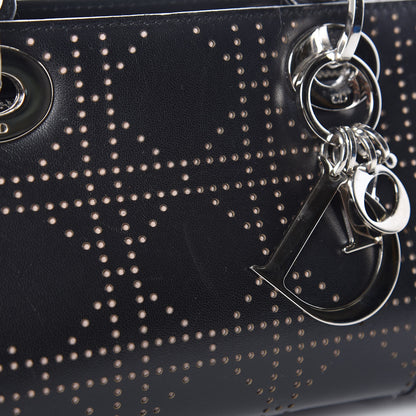 Christian Dior Calfskin Cannage Perforated Small Lady Dior East West Black 10 of 13