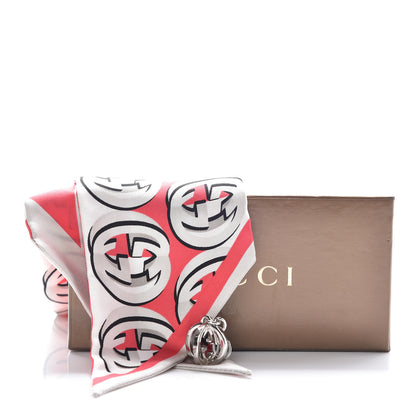 Gucci Silk Interlocking Twill Ring Scarf Pink 7 of 7