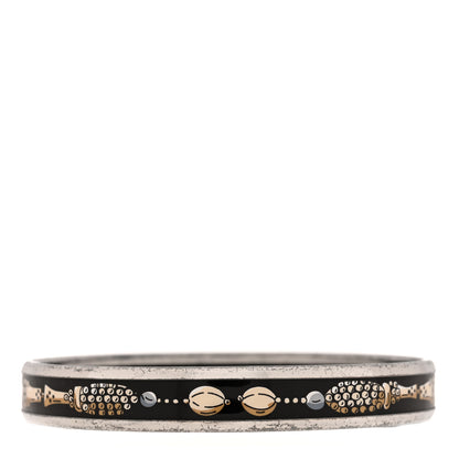 Hermes Enamel Printed Narrow Bracelet 65 Black 1 of 4