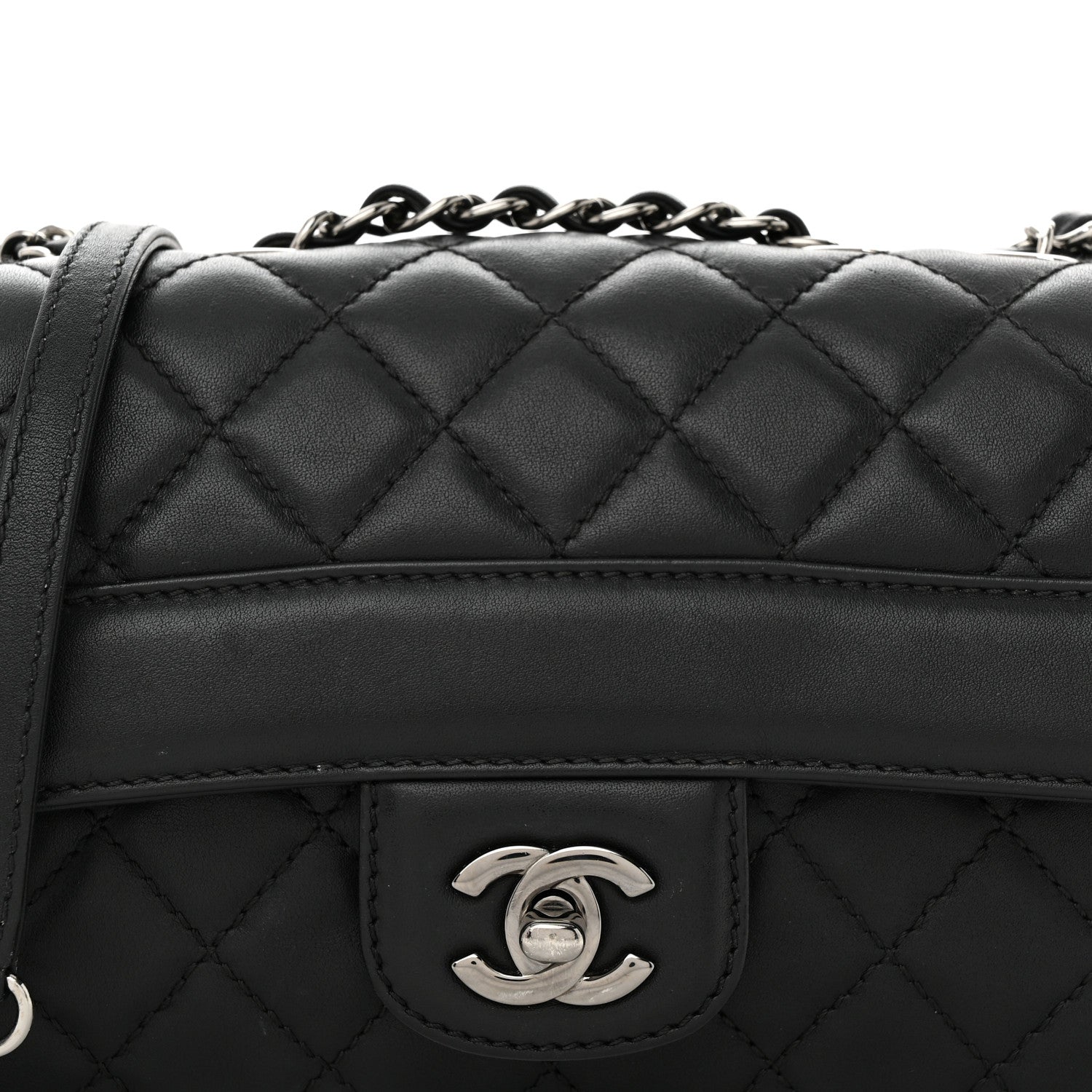 Chanel Calfskin Quilted Small Coco Corset Flap Black 1422808