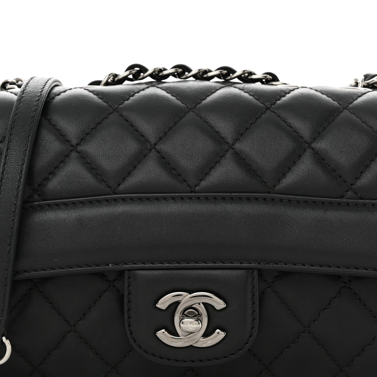 Calfskin Quilted Small Coco Corset Flap Black