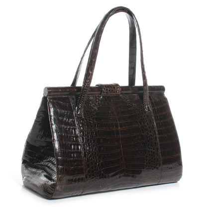 Nancy Gonzalez Crocodile Frame Bag Brown 3 of 6