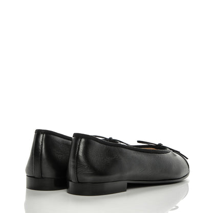 Chanel Lambskin Patent Cap Toe Ballerina Flats 37.5 Black 4 of 6