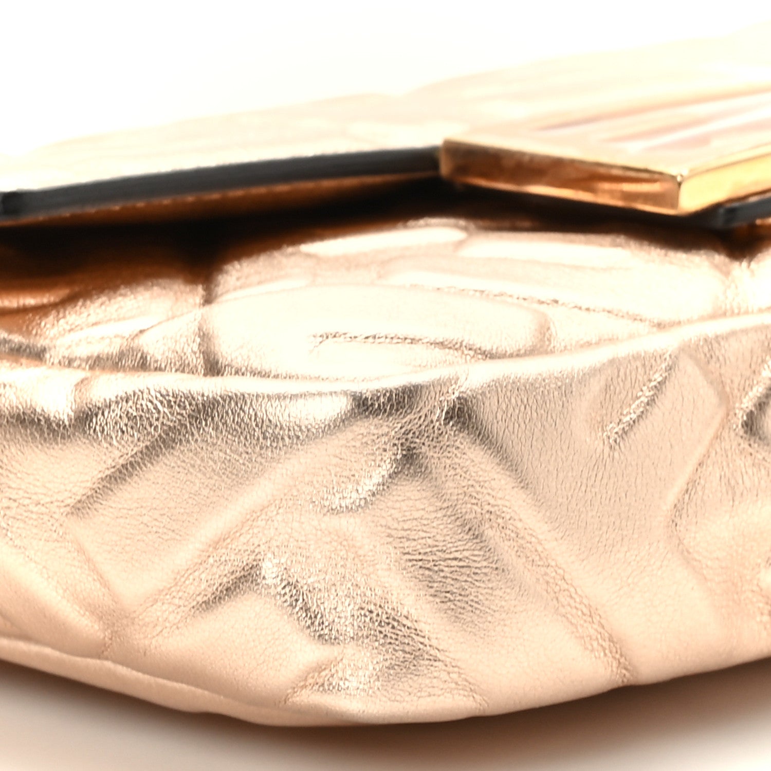 Fendi Vitello Laminato FF 1974 Embossed Mini Baguette Rame 7 of 8