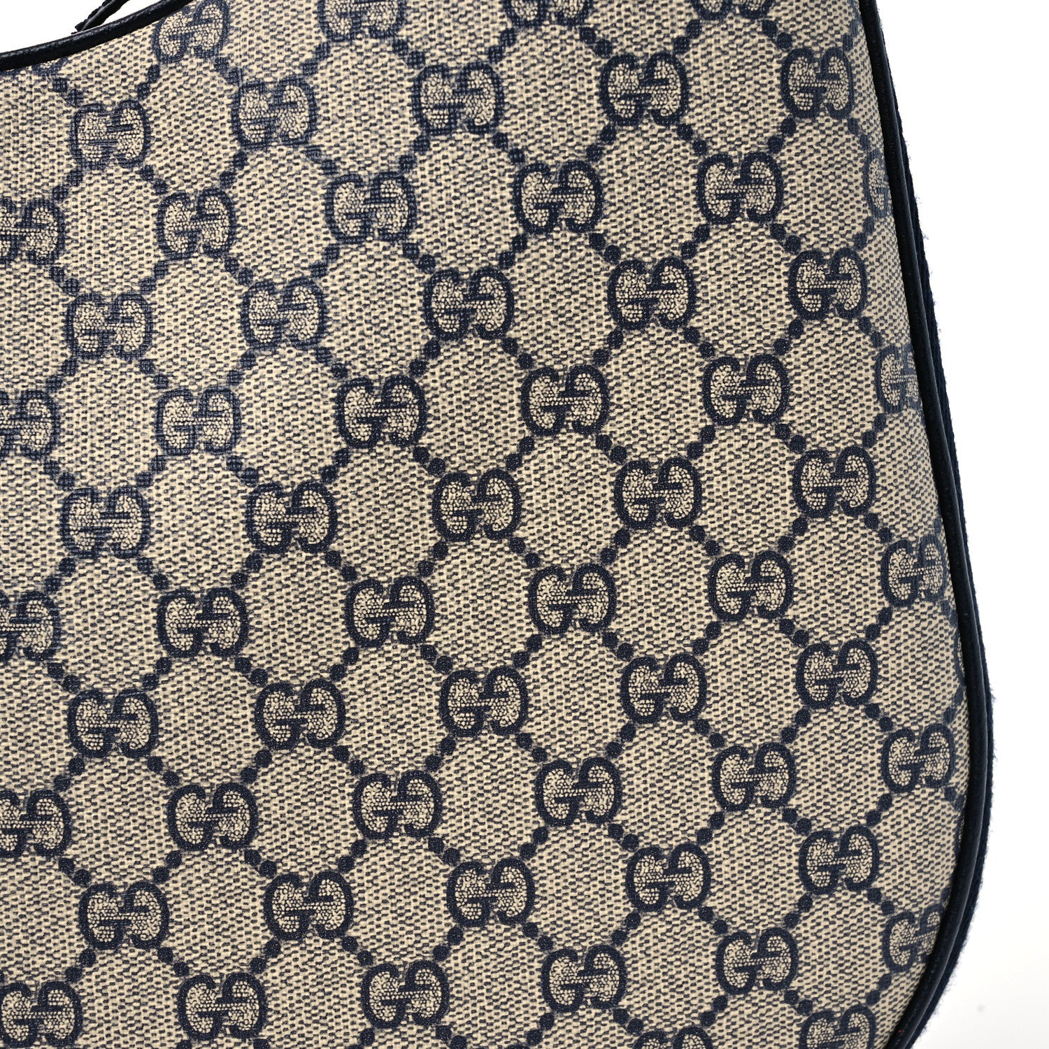 Gucci GG Supreme Monogram Textured Calfskin Web Large Attache Shoulder Bag Beige Blue 8 of 12