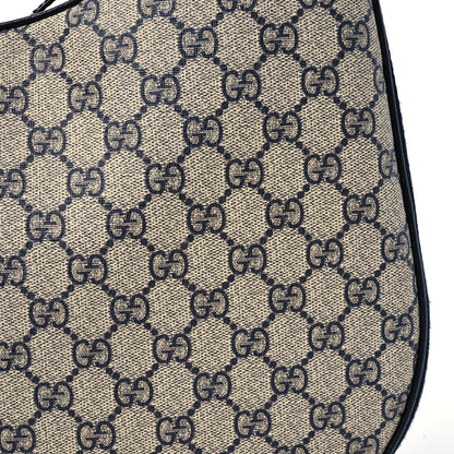 Gucci GG Supreme Monogram Textured Calfskin Web Large Attache Shoulder Bag Beige Blue 8 of 12