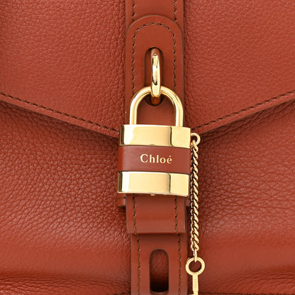 Chloe Shiny Grained Calfskin Medium Aby Day Shoulder Bag Sepia Brown 7 of 10
