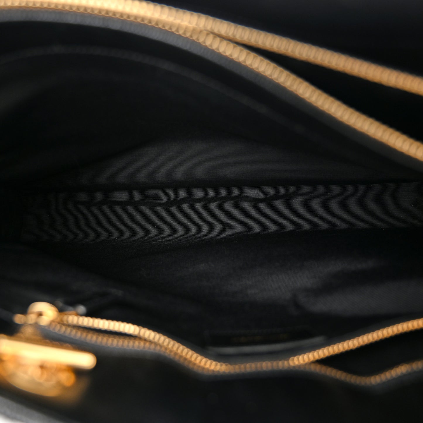 Grain De Poudre Matelasse Chevron Monogram Shopping Bag Black