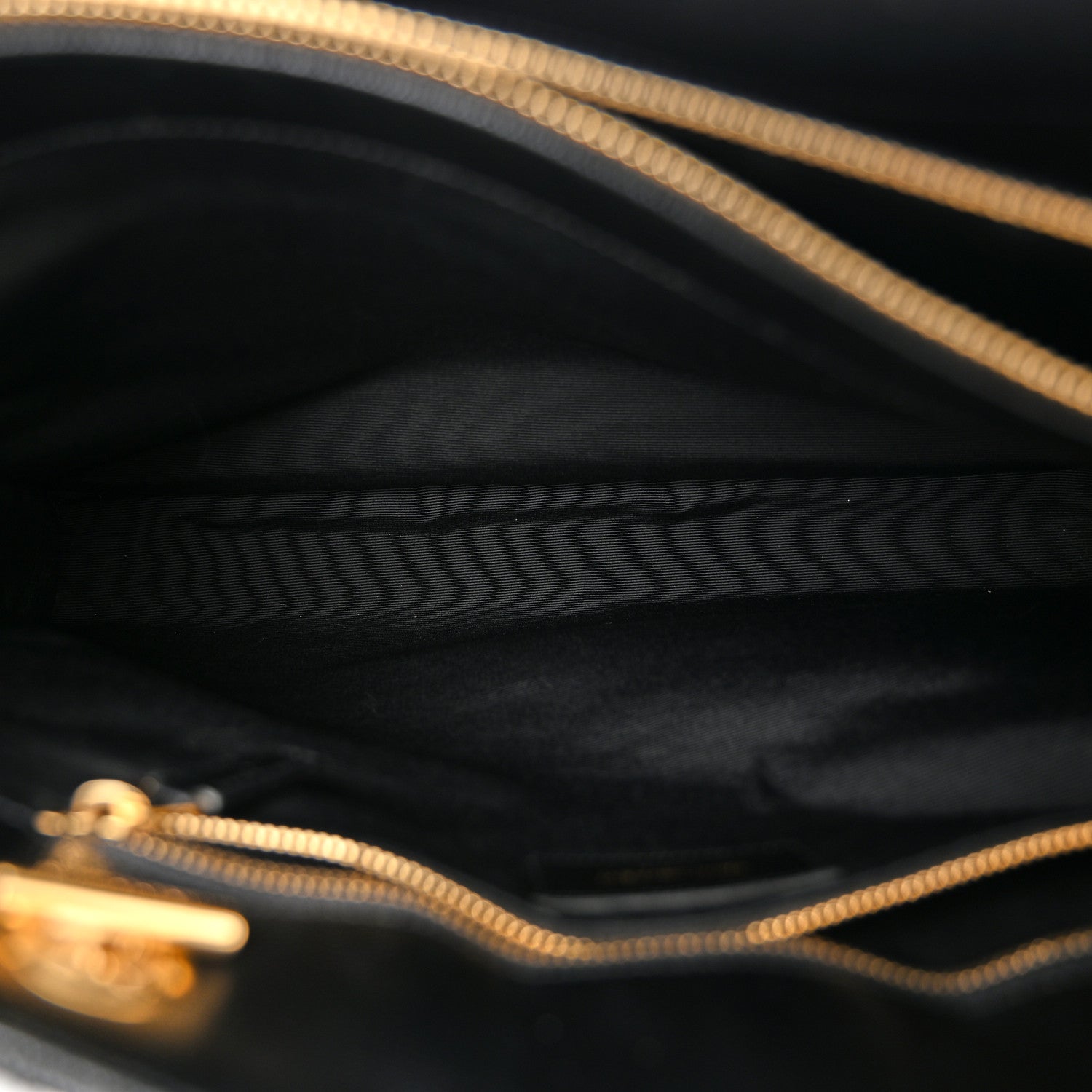 Saint Laurent Grain De Poudre Matelasse Chevron Monogram Shopping Bag Black 6 of 14