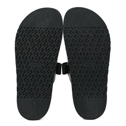 Hermes Calfskin Womens Chypre Sandals 39.5 Black 5 of 9
