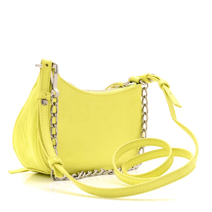 Balenciaga Agneau Arena Le Cagole Mini Purse With Chain Lime 3 of 11