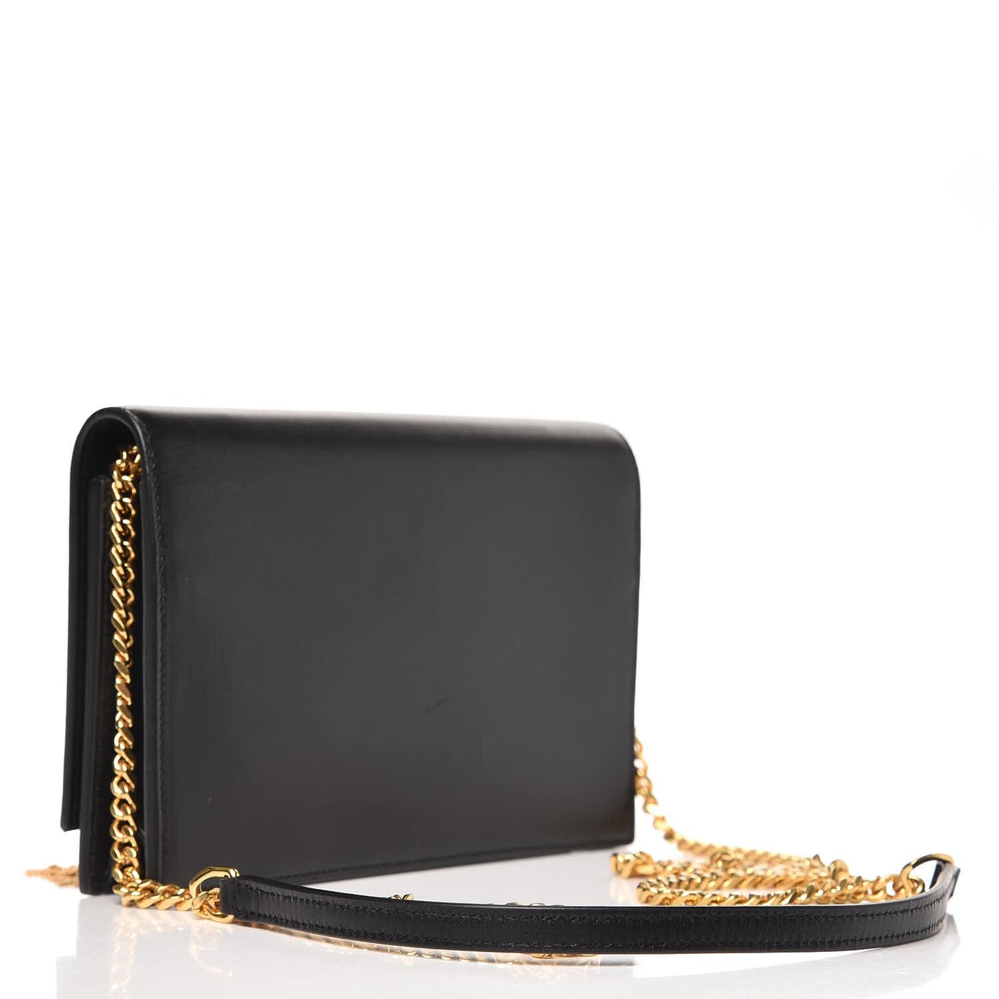 Smooth Calfskin Classic Monogram Kate Tassel Chain Wallet Black