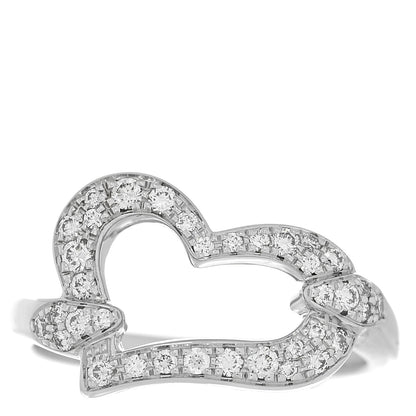 Piaget 18K White Gold Diamond Heart Ring 54 6.75 1 of 6