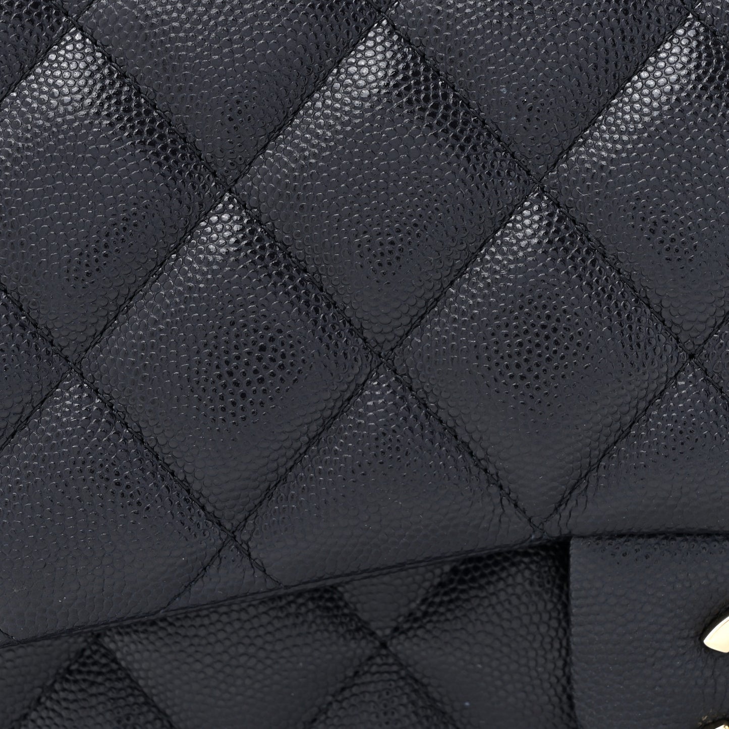 Caviar Quilted Jumbo Double Flap Navy
