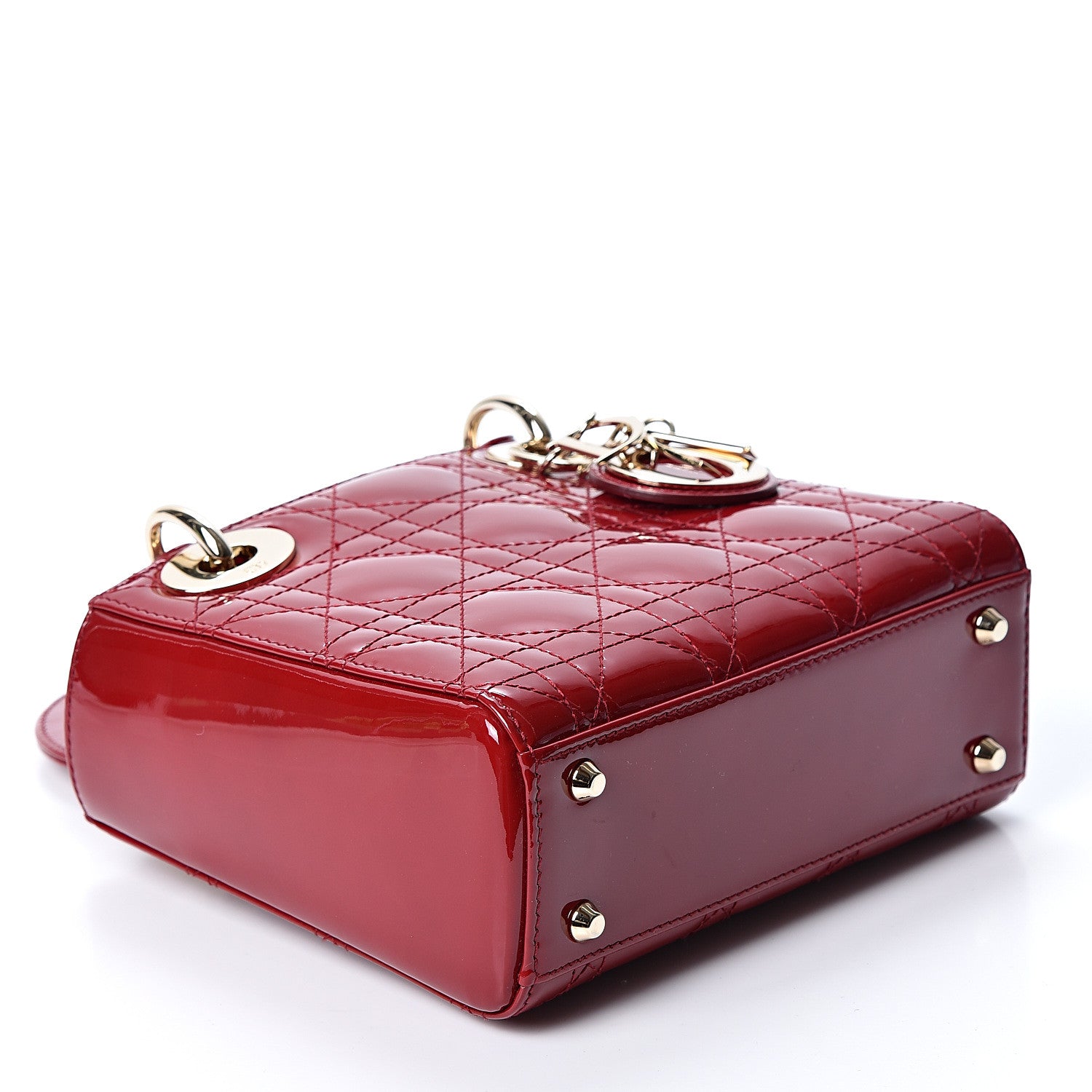 Christian Dior Patent Cannage Mini Lady Dior Red 3 of 8