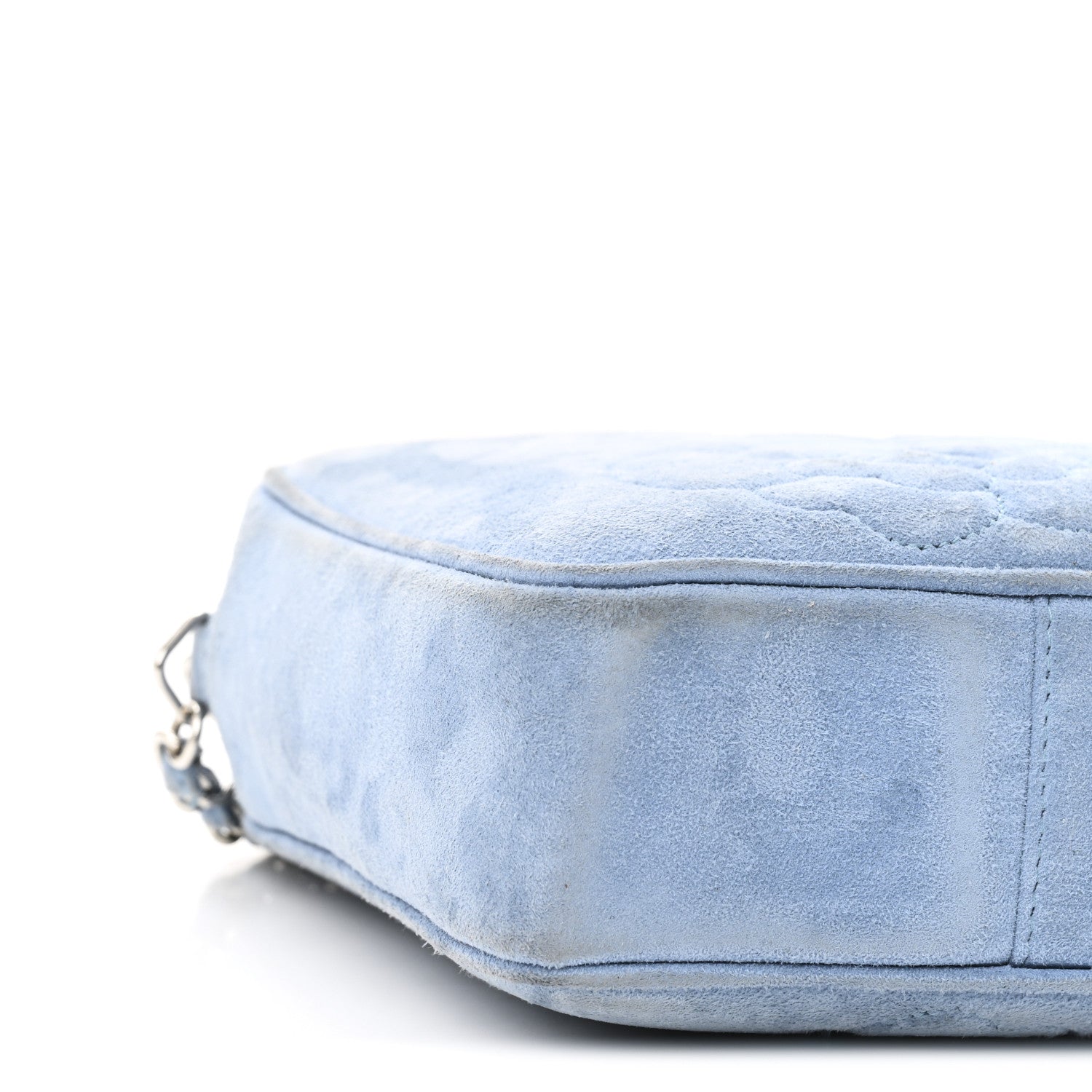 Chanel Suede Camellia Camera Case Light Blue 10 of 12