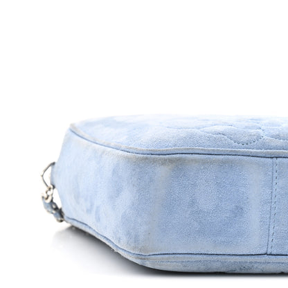 Chanel Suede Camellia Camera Case Light Blue 10 of 12