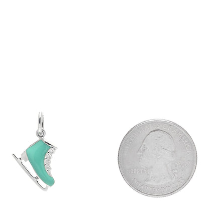 Tiffany Sterling Silver Enamel Ice Skate Charm Blue 2 of 5