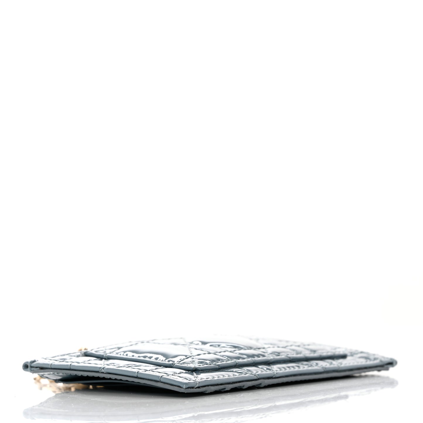 Patent Cannage Lady Dior Card Holder Cloud Blue