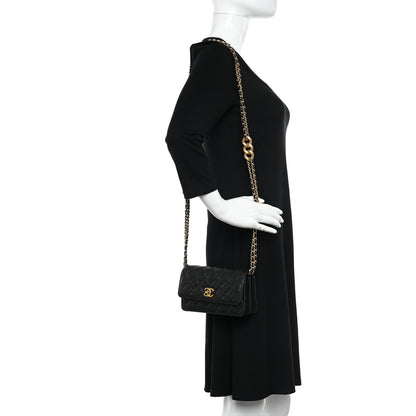 Chanel Caviar Quilted Chain Link Clutch With Chain Black 2 of 11