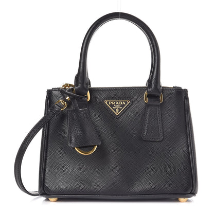 Prada Saffiano Lux Mini Galleria Double Zip Tote Black 1 of 11