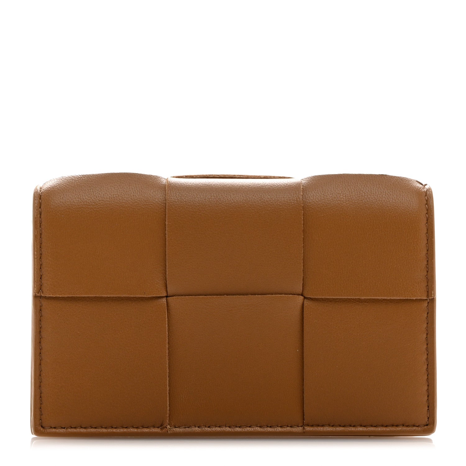 Bottega Veneta Nappa Maxi Intrecciato Card Holder Wallet Caramel 1 of 6