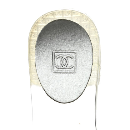 Chanel PVC Transparent Satin CC Logo Sport Slide Sandal 36 White Silver 7 of 9