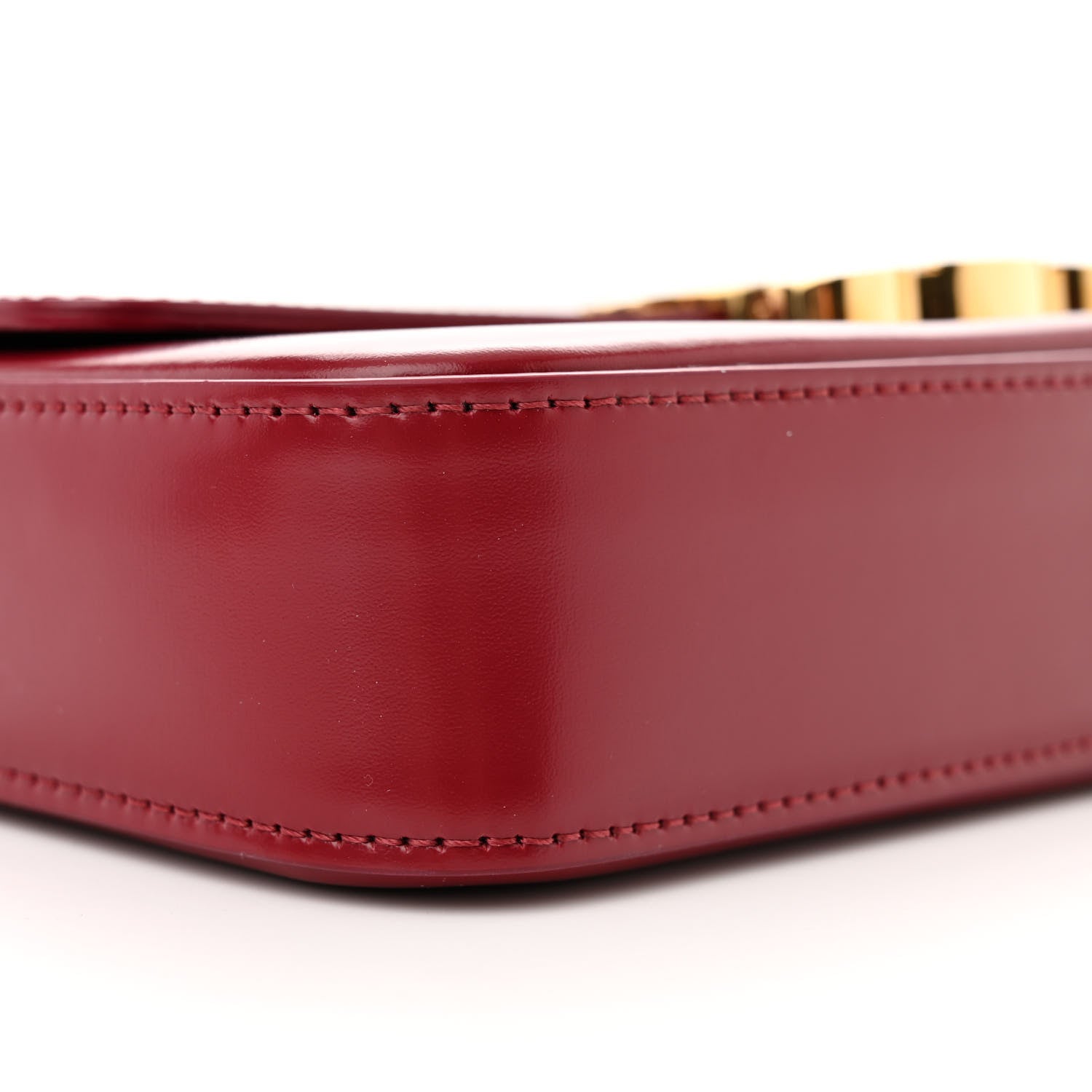 Celine Shiny Calfskin Triomphe Chain Shoulder Bag Red 9 of 11