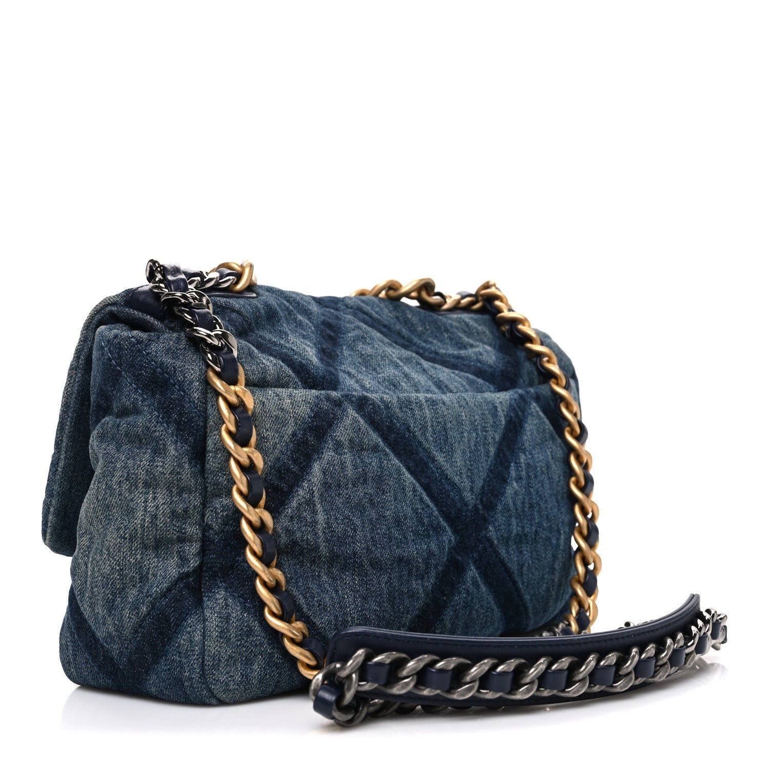 Chanel Denim Quilted Medium Chanel 19 Flap Blue 3 of 10