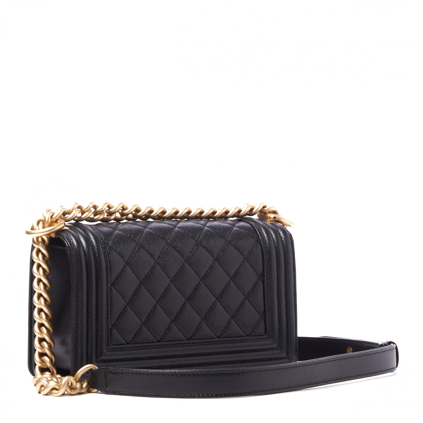 Caviar Quilted Small Boy Flap Black