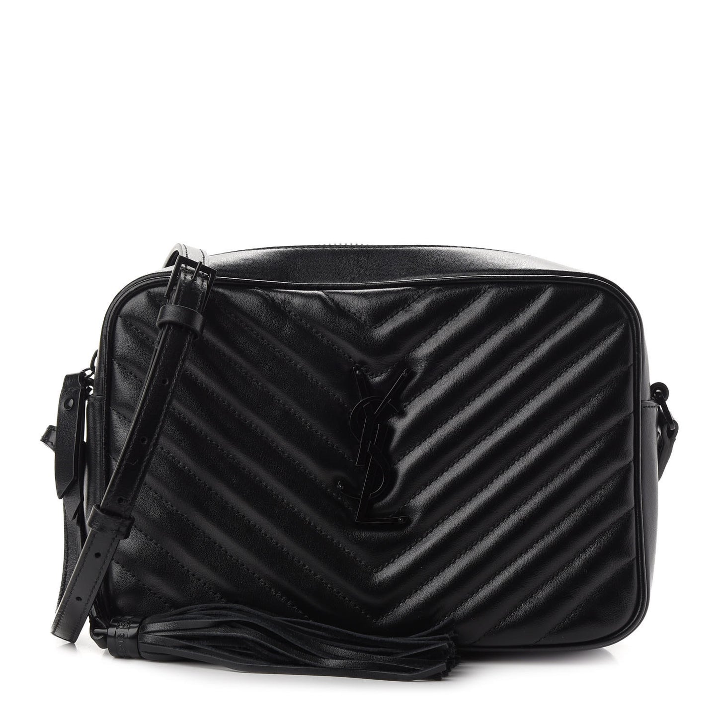Calfskin Matelasse Monogram Lou Camera Bag Black
