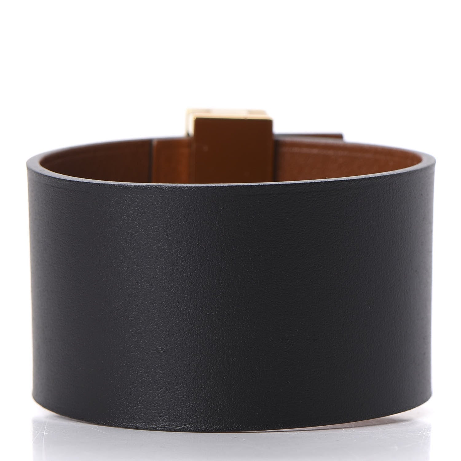 Hermes Chamonix Tadelakt Illusion Bracelet PM Black Fauve 3 of 6