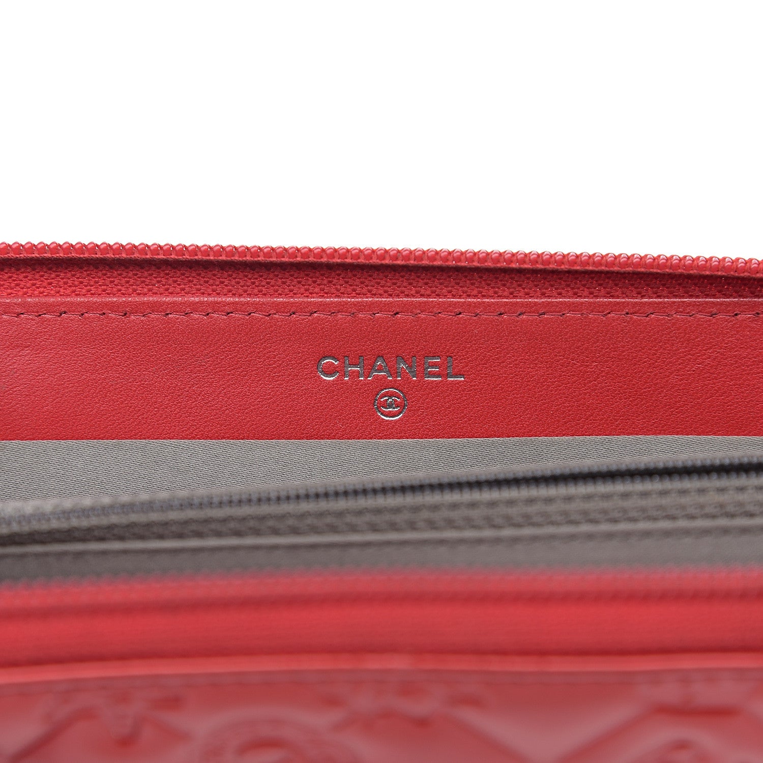 Chanel Patent Calfskin Lucky Symbols Zip Around Wallet Red 5 of 8