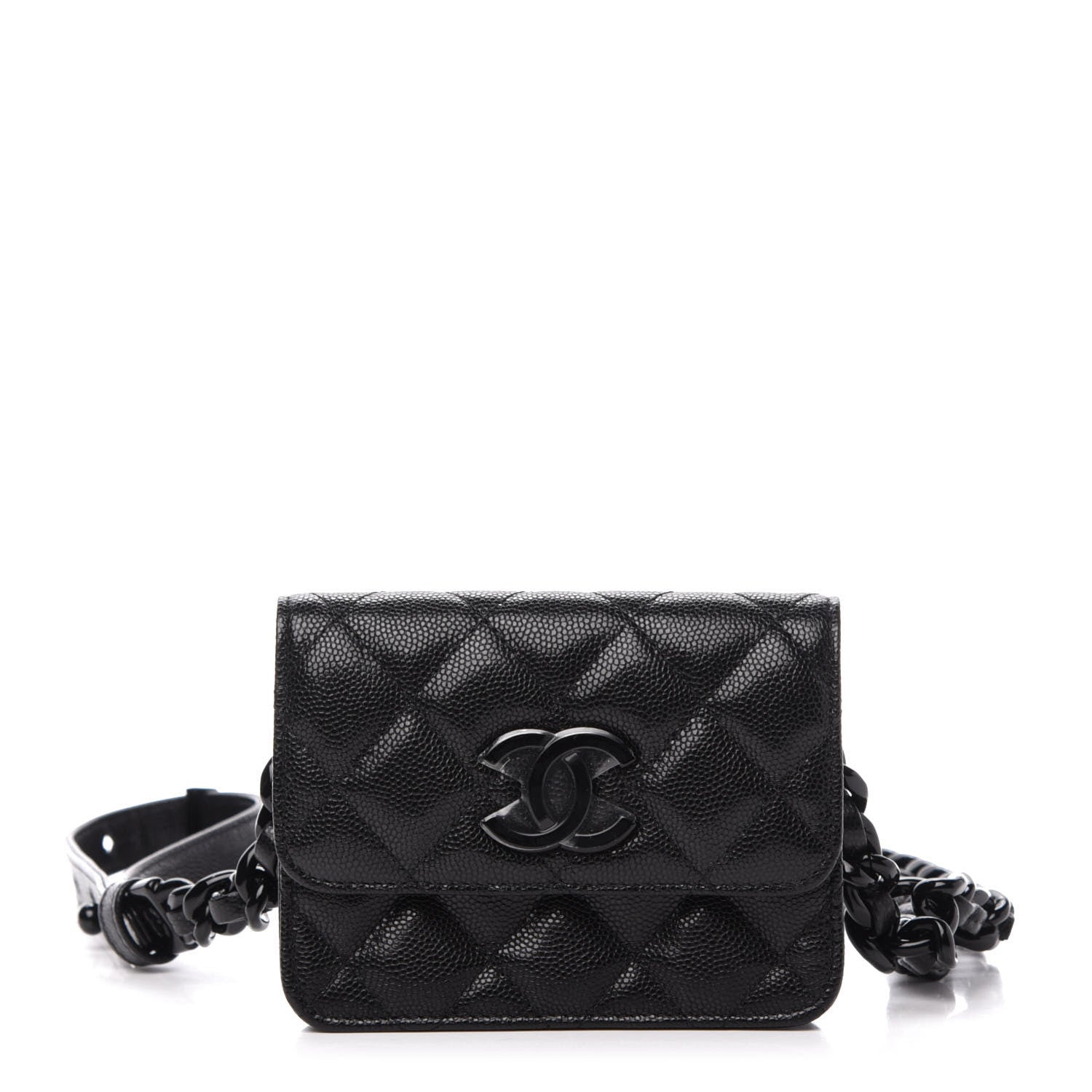 Chanel Caviar Quilted My Everything Belt Flap Card Holder Black 1 of 12