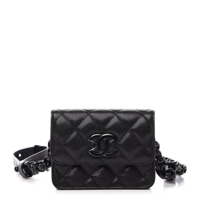 Chanel Caviar Quilted My Everything Belt Flap Card Holder Black 1 of 12