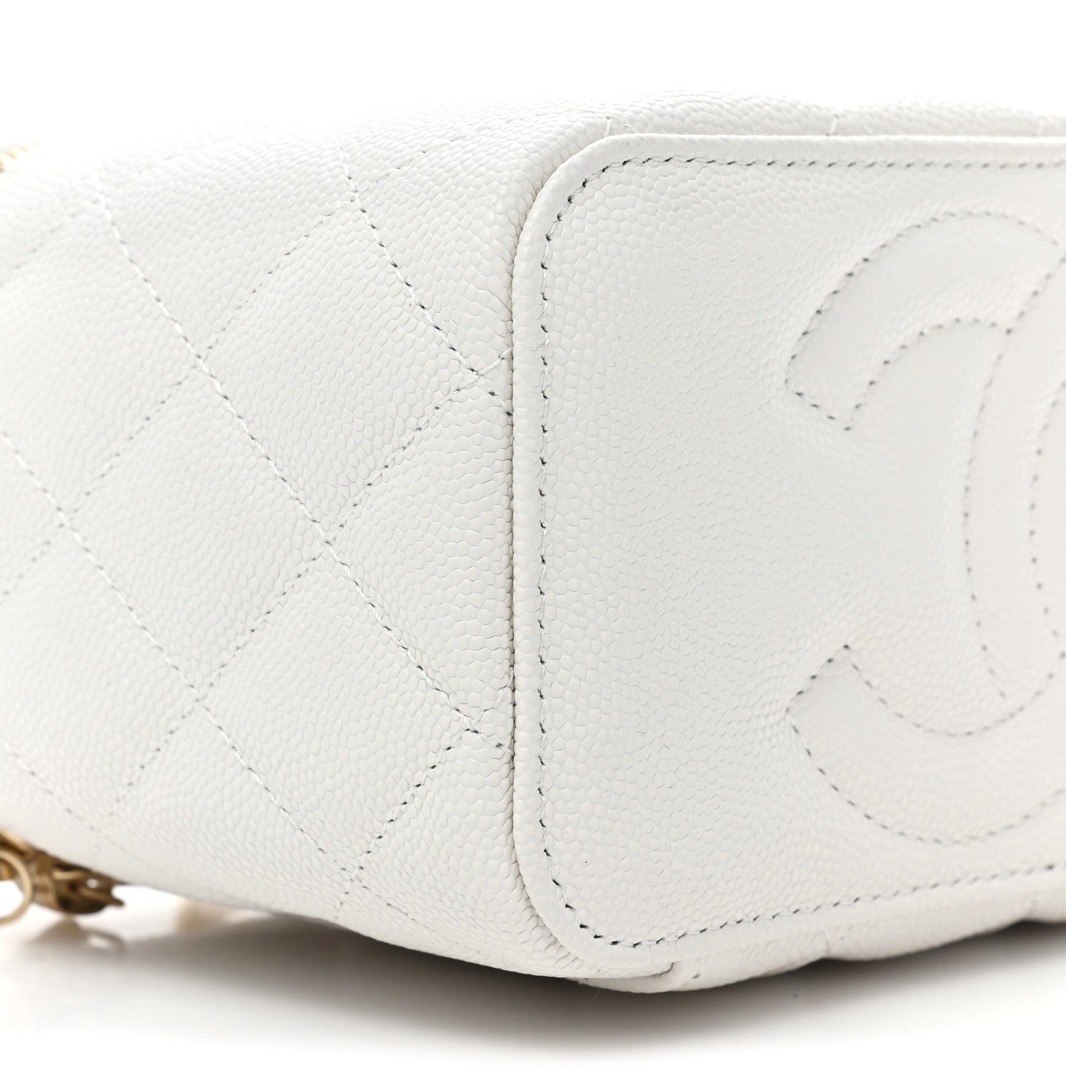 Chanel Caviar Quilted Small Vanity Case With Chain White 9 of 9