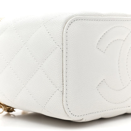 Chanel Caviar Quilted Small Vanity Case With Chain White 9 of 9