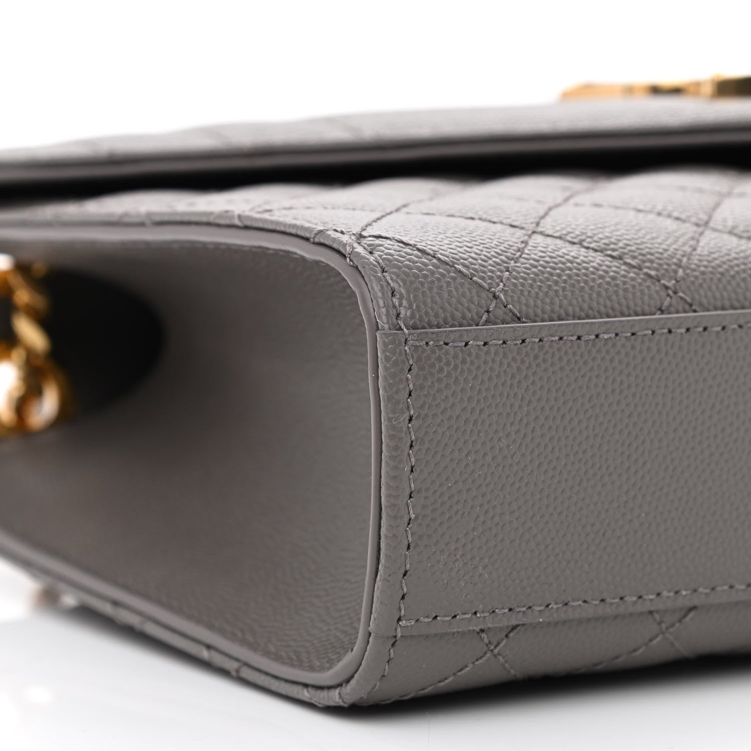 Saint Laurent Grain De Poudre Textured Mixed Matelasse Medium Triquilt Monogram Satchel Earth 9 of 10