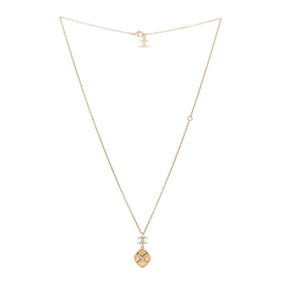 Chanel Crystal CC Link Drop Necklace Gold 2 of 3